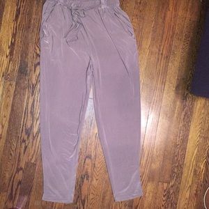 Mocha tapered stretchy pants